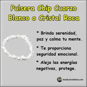 Pulsera Chip Cuarzo Blanco o Cristal Roca